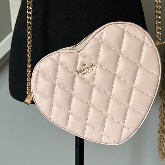 Kate Spade Quilted Heart Crossbody in Pale Pink - Picture 2 of 4